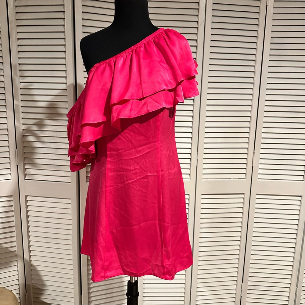 Show Me Your MuMu Pink One-Shoulder Mini Dress